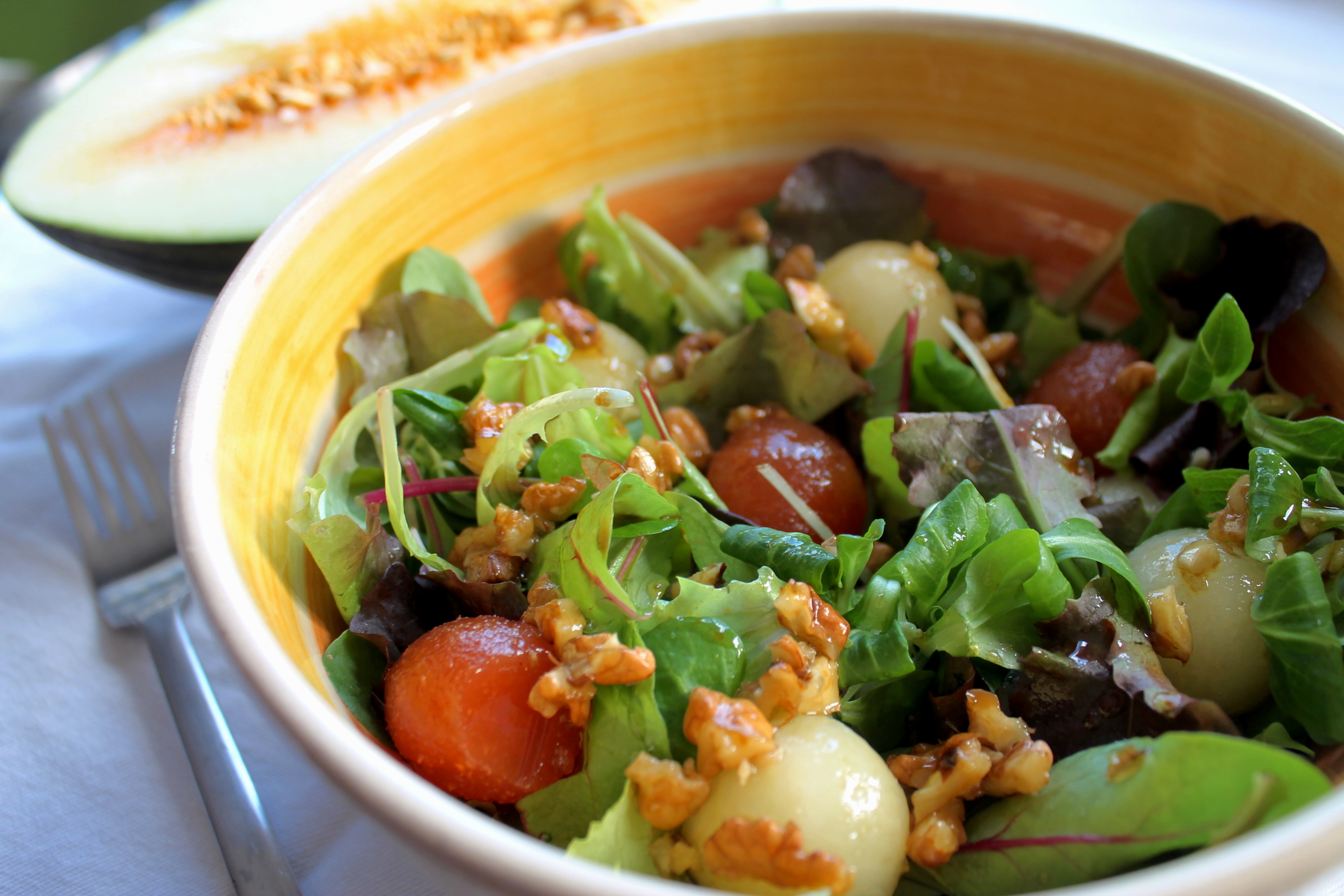 Ensalada De Brotes Tiernos, Melón Y Membrillo (con Vinagreta De Miel Y ...