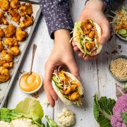 Korean-style cauliflower and Asian slaw Bao Buns 