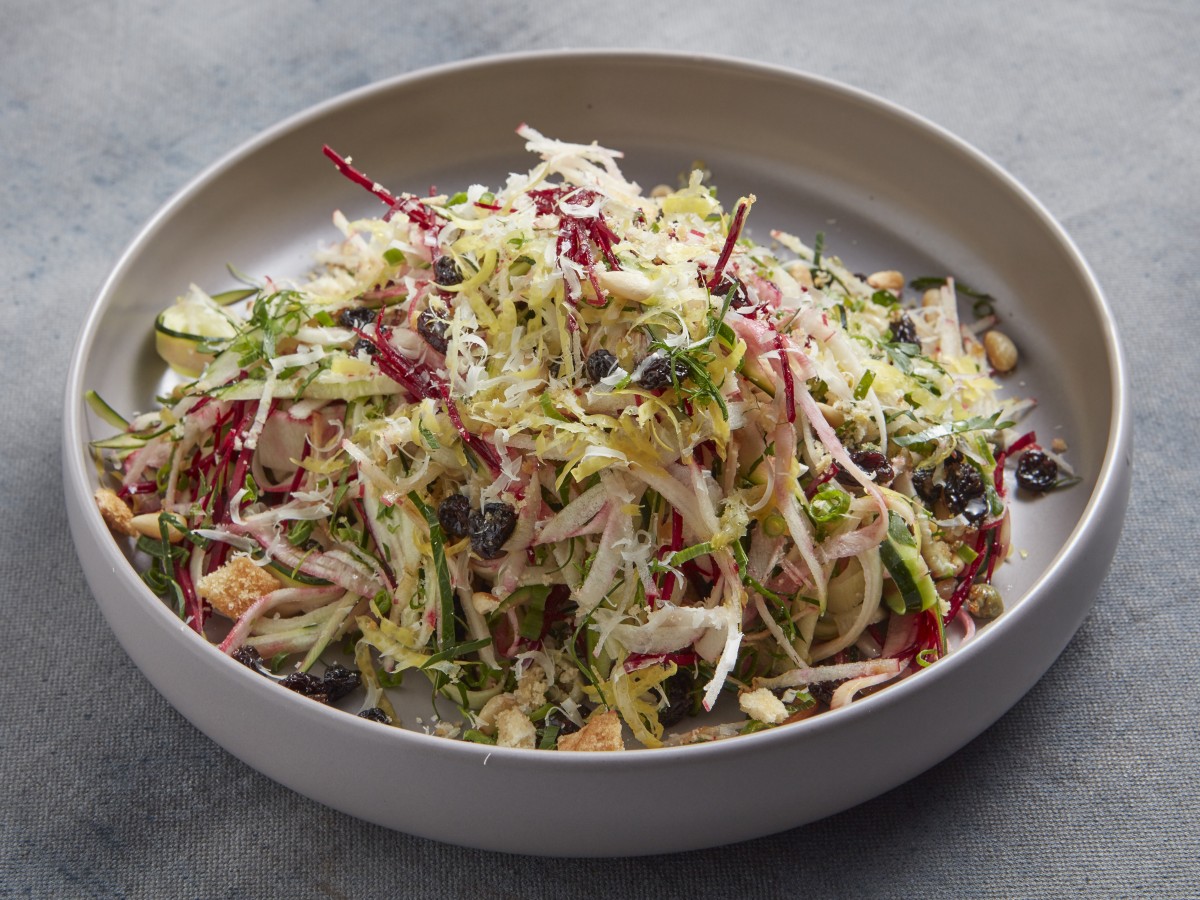 zest and refreshing slaw with zucchini and beetroot