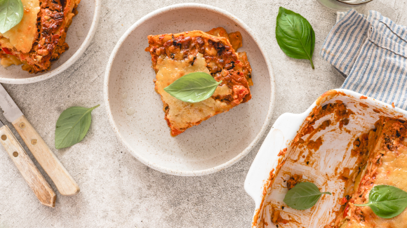 Vegetarische Lasagne mit Linsen